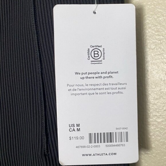 NWT-Athleta Salutation Stash Black Ribbed Flare Size Medium - Picture 4 of 6